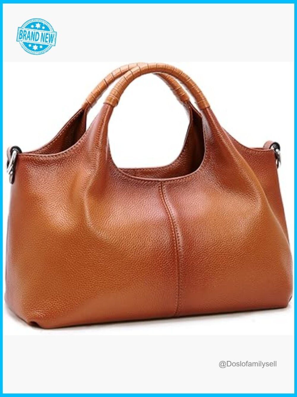 Genuine Leather Satchel Handbag Medium Crossbody Hobo Shoulder Tote